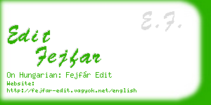 edit fejfar business card